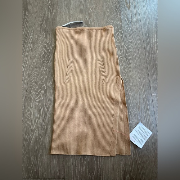 Topshop Dresses & Skirts - Topshop Ribbed Midi Skirt Bodycon High Waist Slit